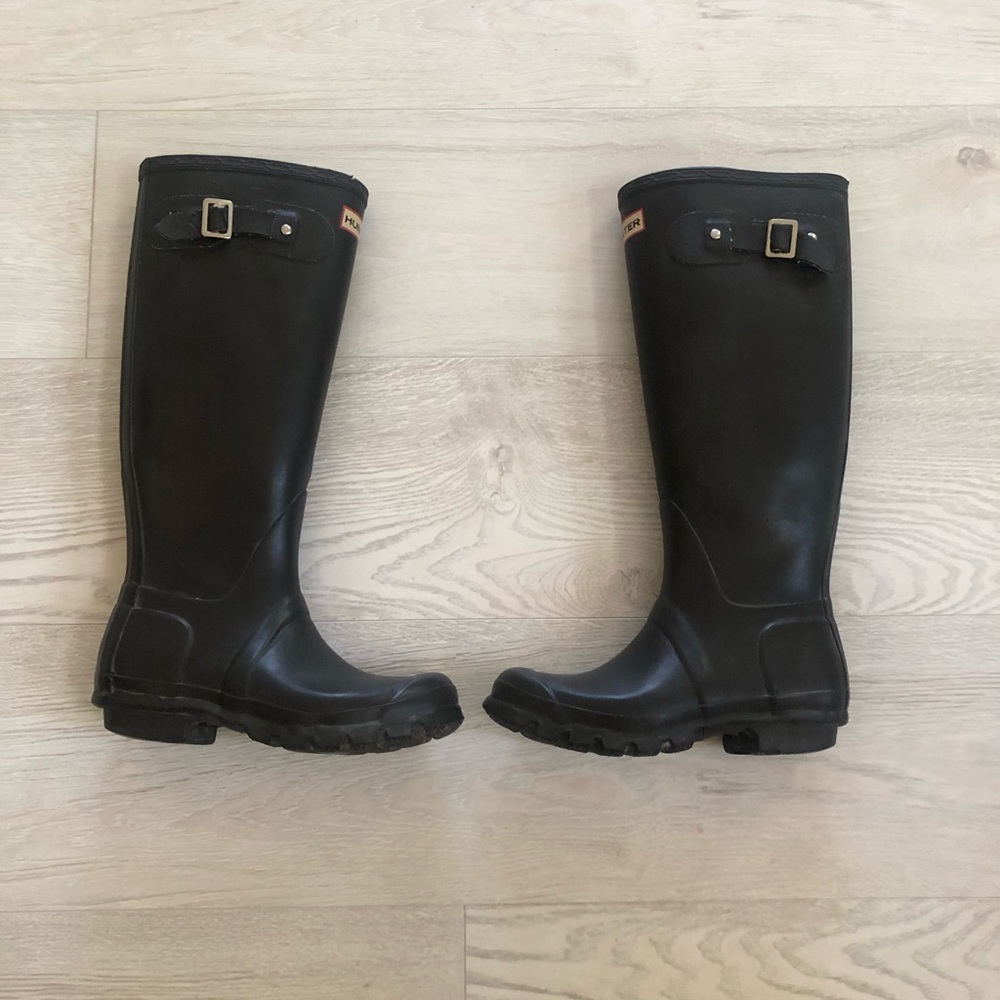 Hunter Original Tall Matte Black Waterproof Rain Boots - Picture 8 of 16